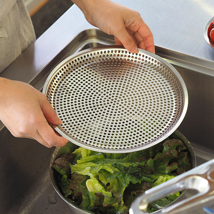 conte Stainless Steel MAKANAI Bowl and Flat Strainer Set 220