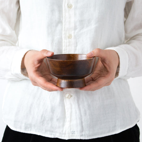 ROKUROSHA Handcrafted Rice Bowl - Urushi Black