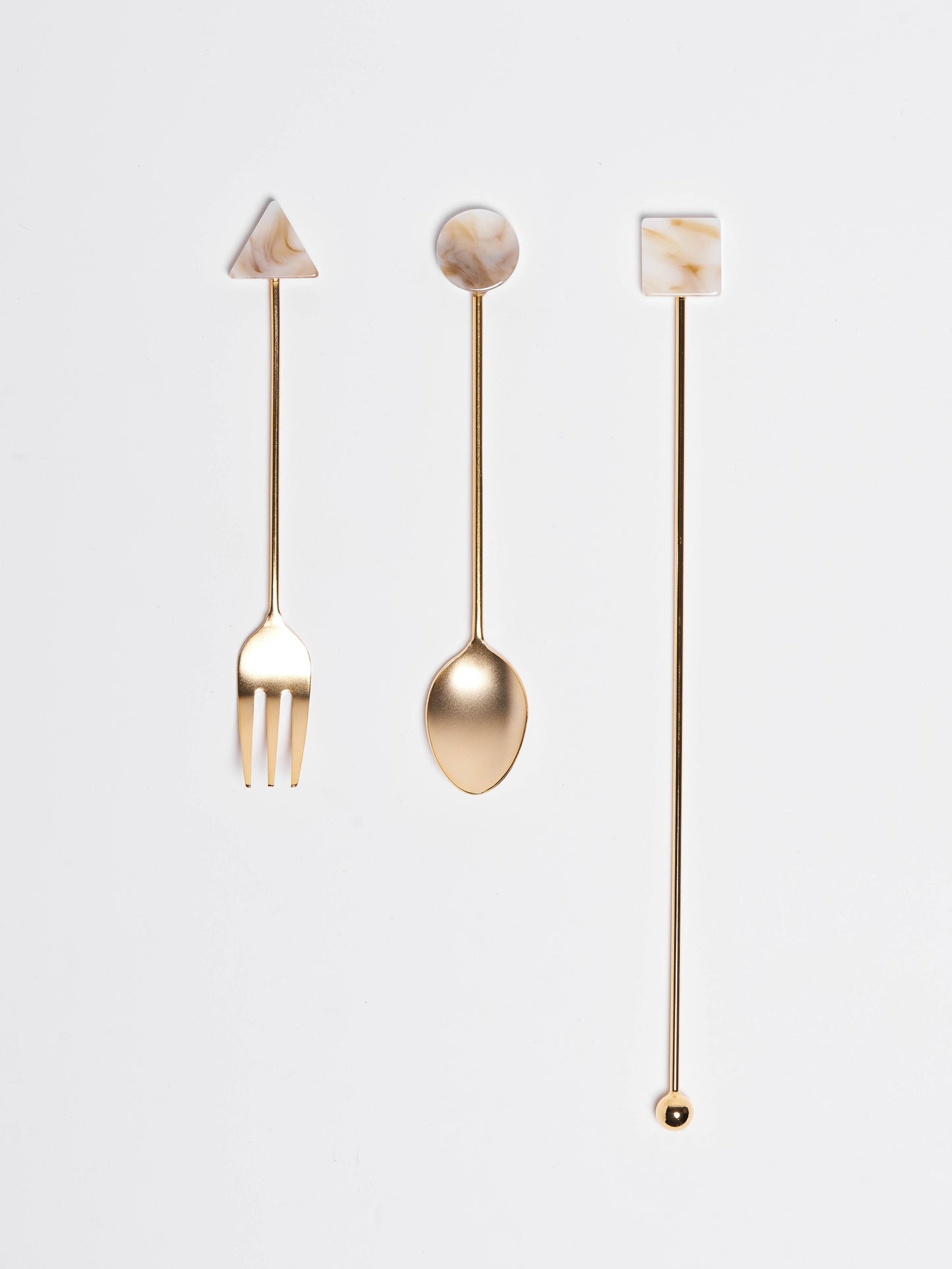 round-triangle-square-shaped-acrylic-cutlery-3-piece-set-cream