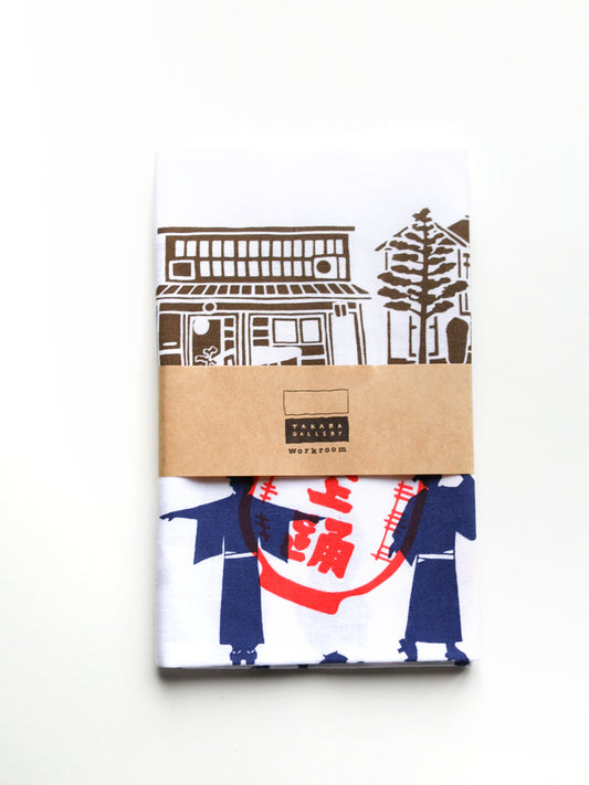 takara-gallery-workroom-traditional-gujo-folk-dance-hand-towel-100-cotton-japanese-tenugui-navy-brown-1