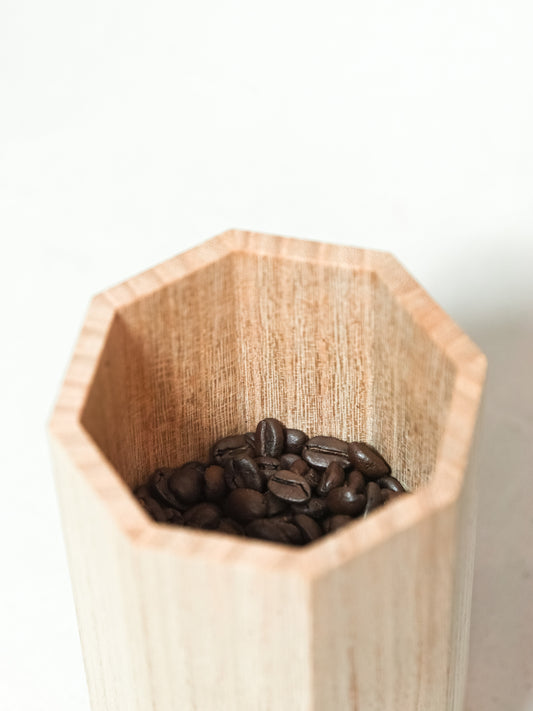 Mishima Kiri Paulownia Wood Coffee Bean Pot